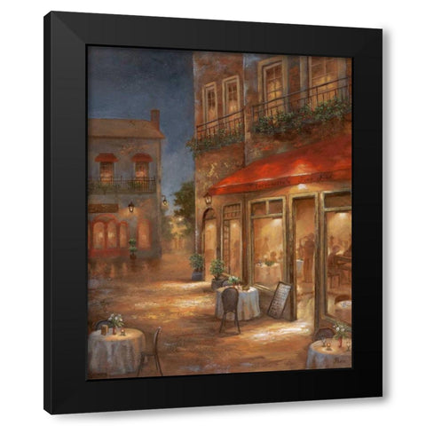 Cafe Marquerite Black Modern Wood Framed Art Print with Double Matting by Nan