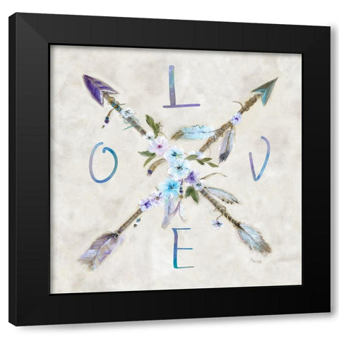 Boho Arrow Love Black Modern Wood Framed Art Print by Dunlap, Marilyn