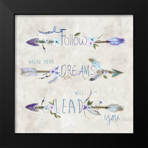 Boho Arrow Dreams Black Modern Wood Framed Art Print by Dunlap, Marilyn