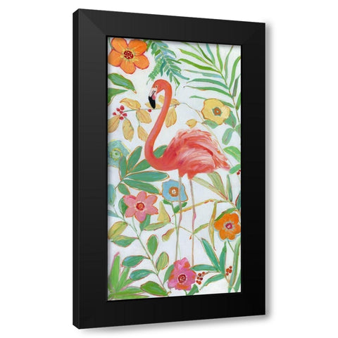 Flamingo Party II Black Modern Wood Framed Art Print with Double Matting by Swatland, Sally