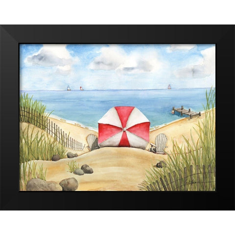 Beach Bliss Black Modern Wood Framed Art Print by Halm, Carol
