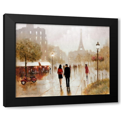 Romantic Stroll Black Modern Wood Framed Art Print with Double Matting by Orme, E. Anthony