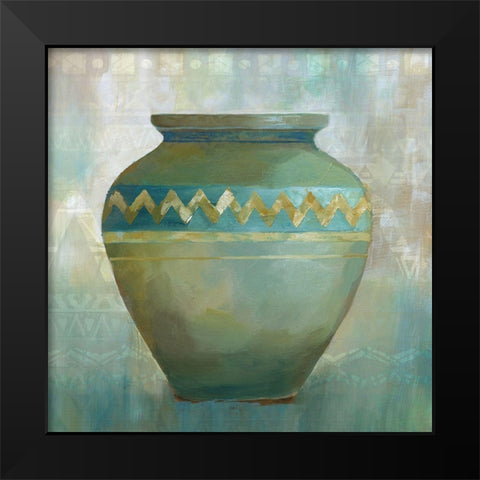 Jade Vessel Black Modern Wood Framed Art Print by Nan