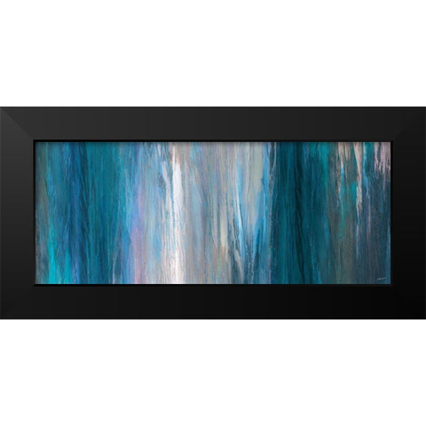 Falling Blue Black Modern Wood Framed Art Print by Butler, John
