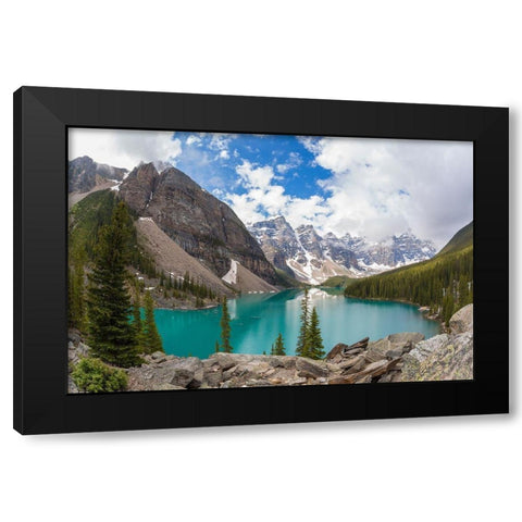 Banff Valley of the Ten Peaks Black Modern Wood Framed Art Print with Double Matting by Delimont, Danita
