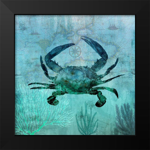 Pacific Crab Black Modern Wood Framed Art Print by Nan