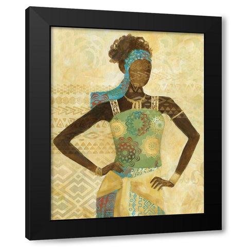 Tribal Vision Black Modern Wood Framed Art Print with Double Matting by Nan