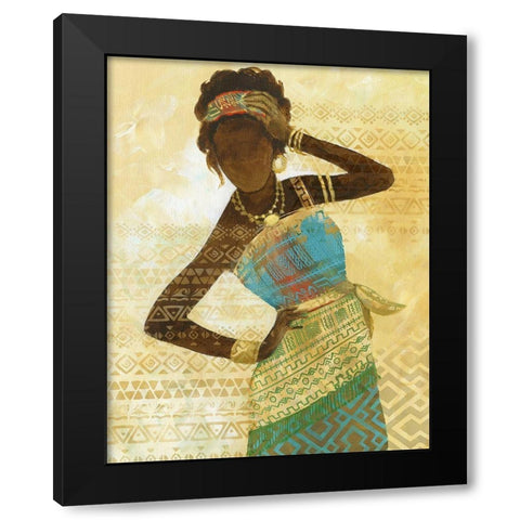 Tribal Vision Black Modern Wood Framed Art Print with Double Matting by Nan