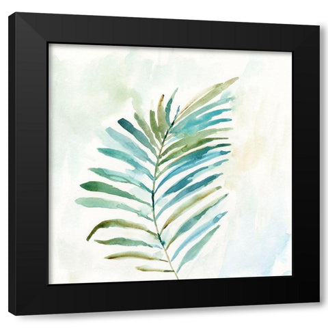 Tropical Leaf I Black Modern Wood Framed Art Print with Double Matting by Nan