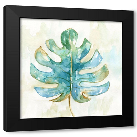 Tropical Leaf II Black Modern Wood Framed Art Print by Nan