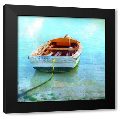 Color Tint Boat Black Modern Wood Framed Art Print with Double Matting by Nan