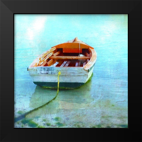 Color Tint Boat Black Modern Wood Framed Art Print by Nan