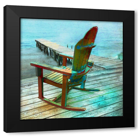 Color Tint Dock Black Modern Wood Framed Art Print by Nan