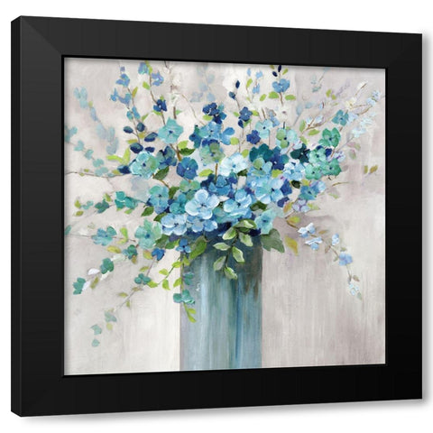 Sea Isle Wildflowers Black Modern Wood Framed Art Print by Nan