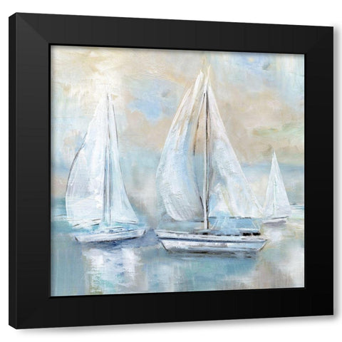 Sail Afar Black Modern Wood Framed Art Print with Double Matting by Nan