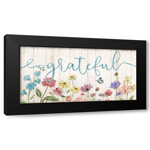 Grateful Wildflowers Black Modern Wood Framed Art Print by Nan