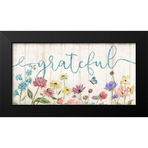 Grateful Wildflowers Black Modern Wood Framed Art Print by Nan