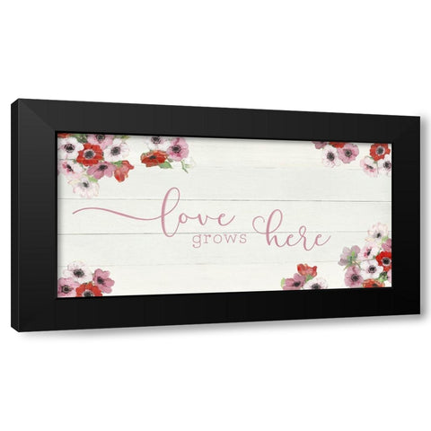 Love Grows Here Black Modern Wood Framed Art Print with Double Matting by Swatland, Sally