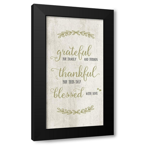 Grateful Black Modern Wood Framed Art Print with Double Matting by CAD Designs