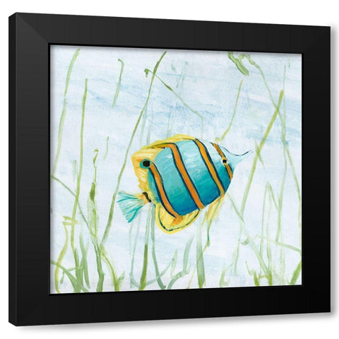 Reef Encounter Black Modern Wood Framed Art Print with Double Matting by Swatland, Sally