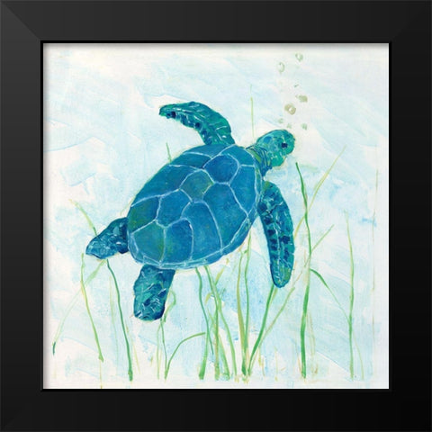 Reef Turtle I Black Modern Wood Framed Art Print by Swatland, Sally