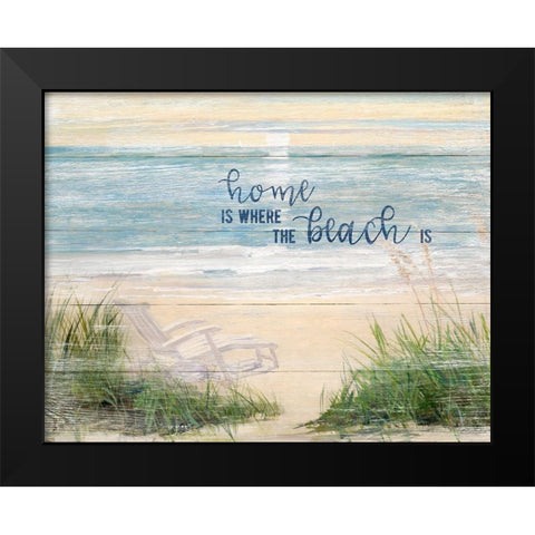 Home is Where Black Modern Wood Framed Art Print by Swatland, Sally