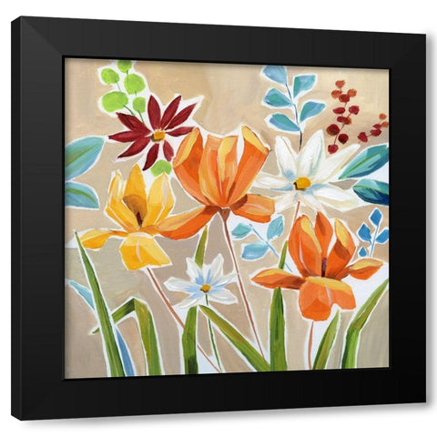 Modern Garden III Black Modern Wood Framed Art Print by Nan