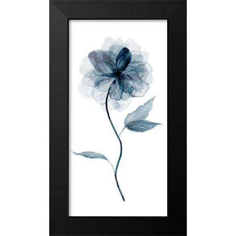 Indigo Floral I Black Modern Wood Framed Art Print by Robinson, Carol