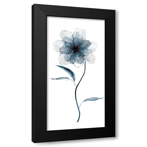 Indigo Foral II Black Modern Wood Framed Art Print by Robinson, Carol