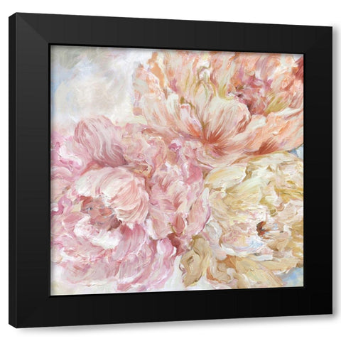 Contemporary Peonies II Black Modern Wood Framed Art Print with Double Matting by Nan