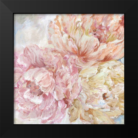 Contemporary Peonies II Black Modern Wood Framed Art Print by Nan