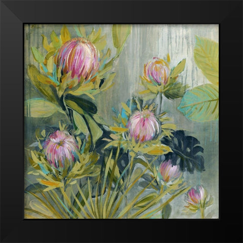 Protea Catching Black Modern Wood Framed Art Print by Robinson, Carol
