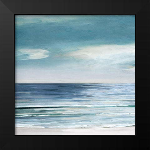 Blue Silver Shore - Detail I Black Modern Wood Framed Art Print by Swatland, Sally