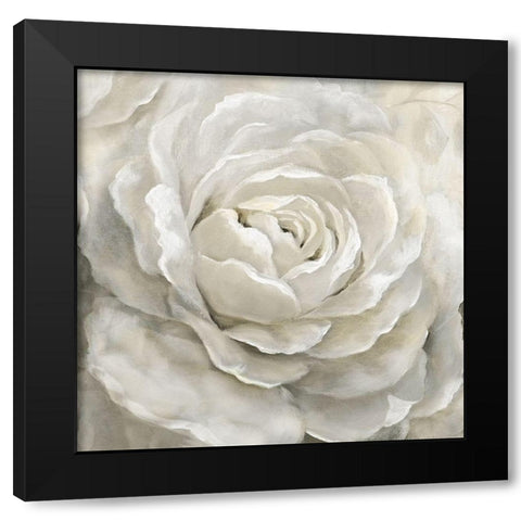 Petal Perfect Black Modern Wood Framed Art Print by Nan