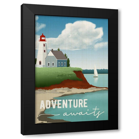 Adventure Black Modern Wood Framed Art Print by Robinson, Carol