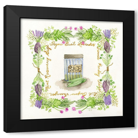 Herb Season Black Modern Wood Framed Art Print by Halm, Carol