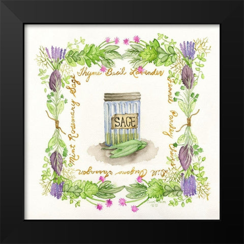 Herb Season Black Modern Wood Framed Art Print by Halm, Carol