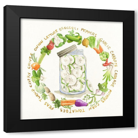 Canning Season Black Modern Wood Framed Art Print with Double Matting by Halm, Carol