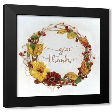 Give Thanks Black Modern Wood Framed Art Print with Double Matting by Swatland, Sally