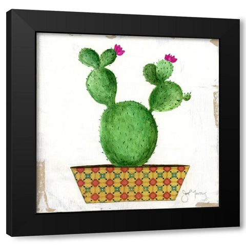 Boho Cacti I Black Modern Wood Framed Art Print with Double Matting by Tava Studios