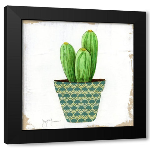 Boho Cacti II Black Modern Wood Framed Art Print with Double Matting by Tava Studios