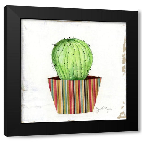Boho Cacti III Black Modern Wood Framed Art Print with Double Matting by Tava Studios