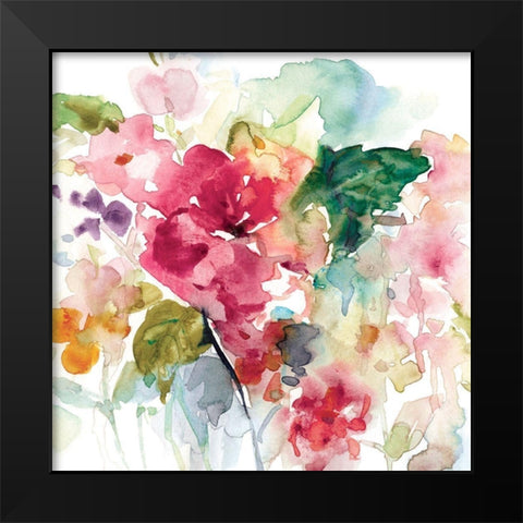 Citrus Floral Black Modern Wood Framed Art Print by Robinson, Carol