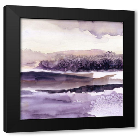 Plum Grove I Black Modern Wood Framed Art Print with Double Matting by Nan