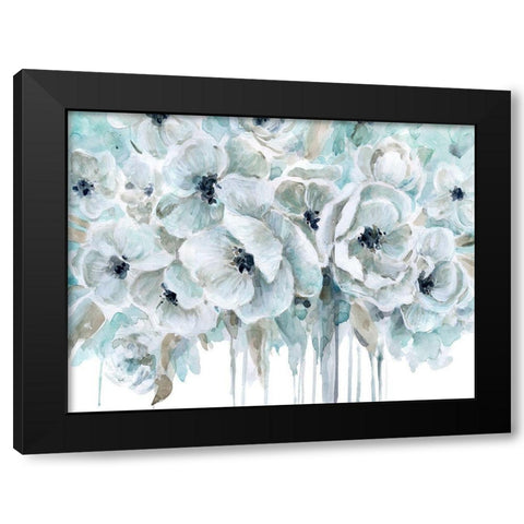 Teal Harmony II Black Modern Wood Framed Art Print with Double Matting by Robinson, Carol