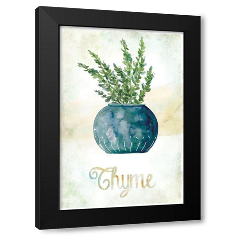 Potted Thyme Black Modern Wood Framed Art Print by Robinson, Carol