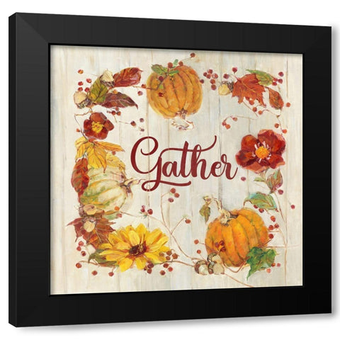 Autumn Dinner Black Modern Wood Framed Art Print with Double Matting by Swatland, Sally