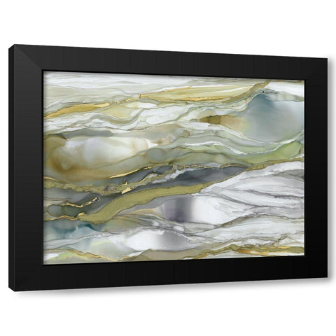Marbled Glass I Black Modern Wood Framed Art Print with Double Matting by Robinson, Carol