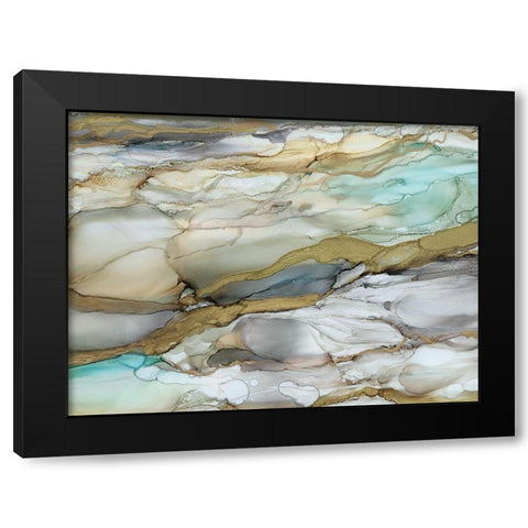 Marbled Glass II Black Modern Wood Framed Art Print with Double Matting by Robinson, Carol
