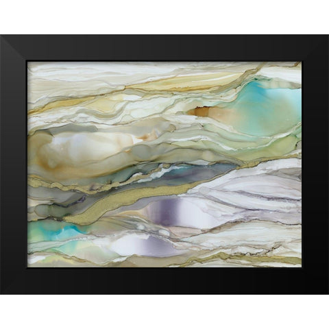 Marbled Glass III Black Modern Wood Framed Art Print by Robinson, Carol